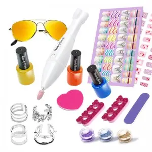 Children Makeup Manicures Decoration Kids Beauty Game Glitter Powder Nail Polish Set