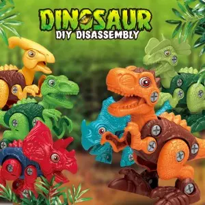 Kids Fine Motor Skills Training Screw And Nut Connecting Dino Model Take Apart 3D Jurassic Animal DIY Self Assembly Dinosaur Toy