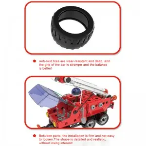 159PCS 7-in-1 Fire Rescue Vehicle Building Block Toys Set Children Hand-on Ability Training Screw and Nuts Assembly City Truck