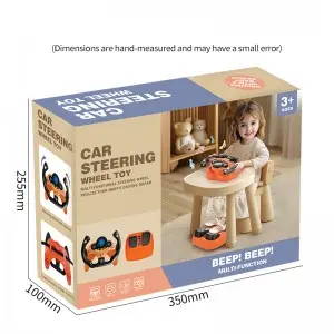 Kids Racing Simulator Toy – 360° Steering Wheel & Pedals with Suction Base, Montessori Sensory Driving Game Ages 3-8