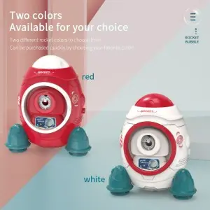 Children Bubble Blowing Toy Summer Outdoor Activity Electric Automatic Aviation Rocket Bubble Maker Machine with Colorful Light