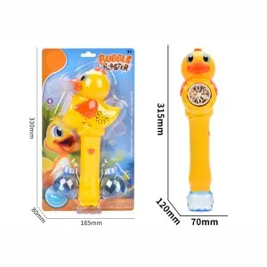 Cute Cartoon Duck Bubble Stick Toys with Light & 2 Bubble Solution Bottles