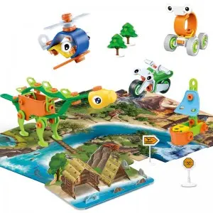 176PCS STEAM Puzzle Blocks Kit Multi Model DIY Dinosaur Assembly Toys Realistic Forest Scene STEM Toys and Building Sets For Boys