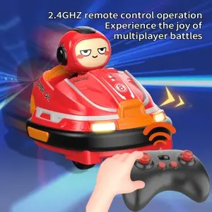 Indoor Outdoor Multiplayer Interactive 2PCS Remote Control Battle Kart Bumper Car Toy with Light and Music