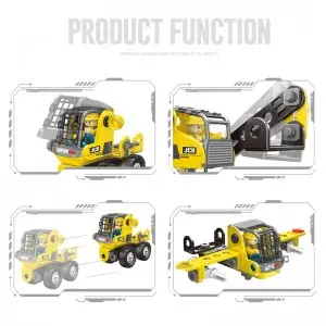 3-in-1 Screws and Nuts Connection City Construction Machinery Truck Play Kit 49pcs Creative DIY STEM Engineering Vehicle Toy