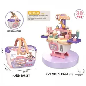 30pcs Simulated Popsicle Ice Cream Doughnut Dessert Pastry Toy Set with Carrying Basket