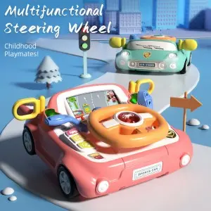 Baby Racing Car Game Driving Simulator Kids Traffic Knowledge Learning Electric Multifunctional Steering Wheel Toy for Children