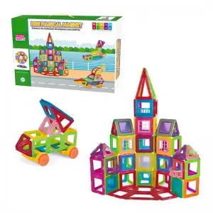 3D Magnetic Tiles Kids Educational Toys Gift Magnet Construction Ferris Wheel Castle Blocks