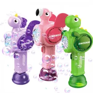 Electric Bubble Wand Cartoon Handheld Light-Up Bubble Toys for Kids Outdoor Play