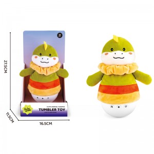 Cuddly Tumbler Toy with 6 Soothing Songs & LED Lights – Rabbit/Bear/Dino Plush Gift for Kids