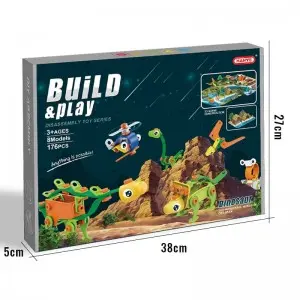 176PCS STEAM Puzzle Blocks Kit Multi Model DIY Dinosaur Assembly Toys Realistic Forest Scene STEM Toys and Building Sets For Boys