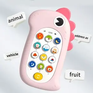 Kids Developmental Bilingual Chinese & English Electric Mobile Phone Cartoon Dinosaur Silicone Phone Case Baby Cell Phone Toy