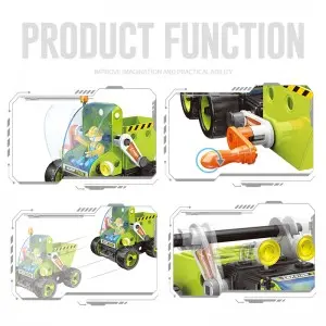 Preschool Educational DIY Assembly Engineering Vehicle Toy Set STEM Learning 60pcs 4-In-1 City Truck Building Block for Kids