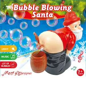 Kids Electric Automatic Santa Clause Bubble Maker Toys With Light & Music Outdoor Fun & Festive Gift Idea Christmas Gags