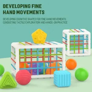 Early Education Sensory Shape Sorting Toys Toddler Developmental Learning Colorful Cube Montessori Toys for Babies 6-12 Months