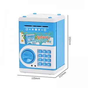Toddler Hot Gift Blue/ Pink ATM Bank Machine Cash Money & Coins Saving Box Toy Electronic Acousto-Optic Piggy Bank for Kids