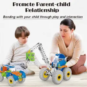 209PCS 6 in 1 Kids Drill Screw Nut Puzzle Building Block Play Kit STEAM Educational Take Part Vehicle Toys DIY Assembly Truck