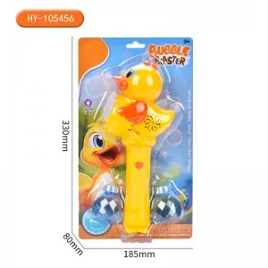 Cute Cartoon Duck Bubble Stick Toys with Light & 2 Bubble Solution Bottles