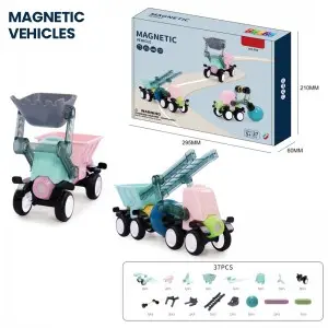 China Wholesale 3D Engineering Vehicle Magnetic Blocks DIY City Construction Truck Building Toy Set for Kids