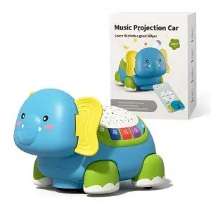 Toddler Gift Remote Control Walking Elephant Plastic Music & Light Animal Baby Learning Crawling Electric Elephant Toys for Kids