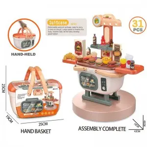 31pcs Kids Simulated Fast Food Pretend Play Game French Fries Sandwich Croissant Hot Dog Hamburger Toy Set