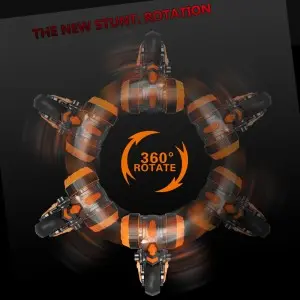 USB Rechargeable 3 Rounds Battery Operated Remote Control Flip Tricycle Cool Rc Rolling Stunt Car Toy for Kids Boys Gift