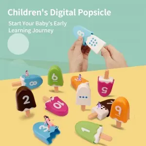 Kids Education Popsicle Shaped Number Matching Game Colorful Digital Mathematics Learning Ice-Lolly Toy Baby Montessori Toy Sets