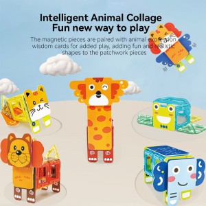 Toddler STEM Educational Magnet Building Block Set Kids Creative Magnetic Animals Tiles Toys For Christmas Gift