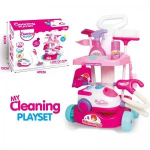 Kids Pretend Cleaning Set – Light-Up Vacuum, Broom & Dustpan, Interactive Role Play Toy Ages 3+