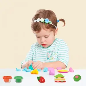 Creative Kids Air Dry Clay Modeling Art and Craft Kit Preschool Children DIY Sandwich Breakfast Plasticine Toys Developing Play Dough