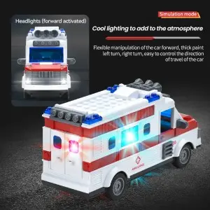 Remote Control Open Door Car Model Kids Gift 1:30 Simulation RC School Bus/ Ambulance Toys with Light