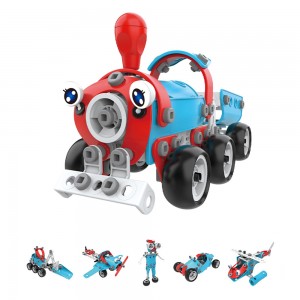 142pcs 6 Models In 1 STEM DIY Alien Robot Blocks Screw Nut Assemble Car Aircraft 3D Puzzle Building Toy For Children