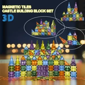 Kids DIY Assembling Set STEM Intelligent Magnetic Building Tiles Toy Parent-child Interactive