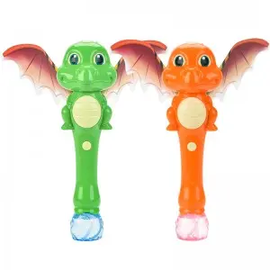 Orange/ Green Cartoon Flying Dragon Bubble Wand Toy with Light Music