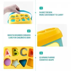 Toddler Early Educational Blocks Storage Box Set ABC Letter Learning Baby Sensory Shape Sorting Nesting Stacking Montessori Toys