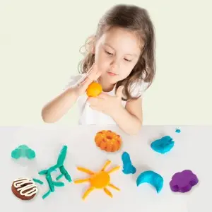 Children Early Educational Pretend Kitchen DIY Made Cookies Biscuit Plasticine Modelling Playdough Mold Kit Kids Clay Play Toys