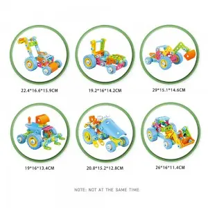 118pcs 6 Models In 1 STEM Toy Car Truck DIY Screw Construction Juguetes Block Building Toy Educational For Boys Girls