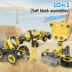 112pcs 10 In 1 Electric Engineering Construction Truck Set Creative Assembly Toys for Boys 6-12