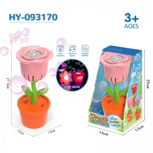 Flower Bubble Blower Machine with Music & LED Lights – Outdoor/Indoor Party Decor (4 Floral Designs)