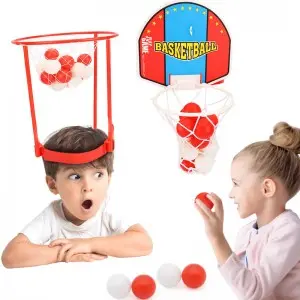 Party Interactive Ball Game Indoor Outdoor Sport Adjustable Basket Net Headband Head Hoop Basketball Toy Set for Kids and Adults