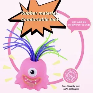 Novelty Gift Pull Its Hair Makes It Scream Fun Doll Stress Anxiety Reliever Fidget Squishy Toys Screaming Monster Toys for Kids