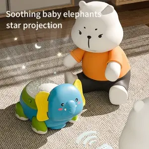 Toddler Gift Remote Control Walking Elephant Plastic Music & Light Animal Baby Learning Crawling Electric Elephant Toys for Kids