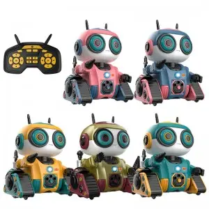 Smart Remote Control Robot – Programmable STEM Toy with LED/Weapon Modes, 5 Colors Ages 6+