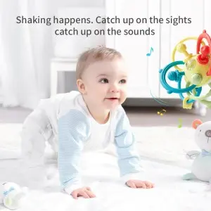 Infant Teething Relief Chew Toy Newborn Easy Grasp Ball Teether Developmental Activity Sensory Silicone Rattles Baby Toys