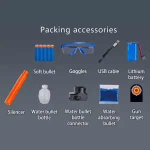 Electric MP7 Soft Bullet Gun Toy Outdoor Activities Game Battery Operated Gel Ball Ejecting Pistol Water Beads Blaster Gun Toy