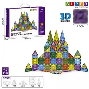 Kids DIY Assembling Set STEM Intelligent Magnetic Building Tiles Toy Parent-child Interactive