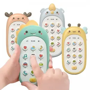 Children Simulated Musical Cellphone Baby Educational Chinese English Bilingual Mobile Phone Kids Plastic Cartoon Cell Phone Toy