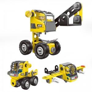 3-in-1 Screws and Nuts Connection City Construction Machinery Truck Play Kit 49pcs Creative DIY STEM Engineering Vehicle Toy