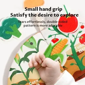 Infant Toddler Early Learning Puzzle Fabric Cloth Book Set Washable Montessori Sensory Tear & Paste Soft Cloth Baby Books