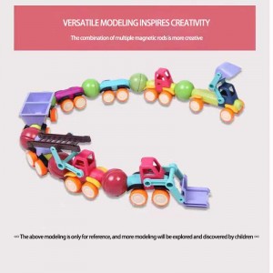 40/80/120PCS 3D Magnet Building Engineering Truck Set Kids STEM Educational Stick and Balls Magnetic Block Toys for Children
